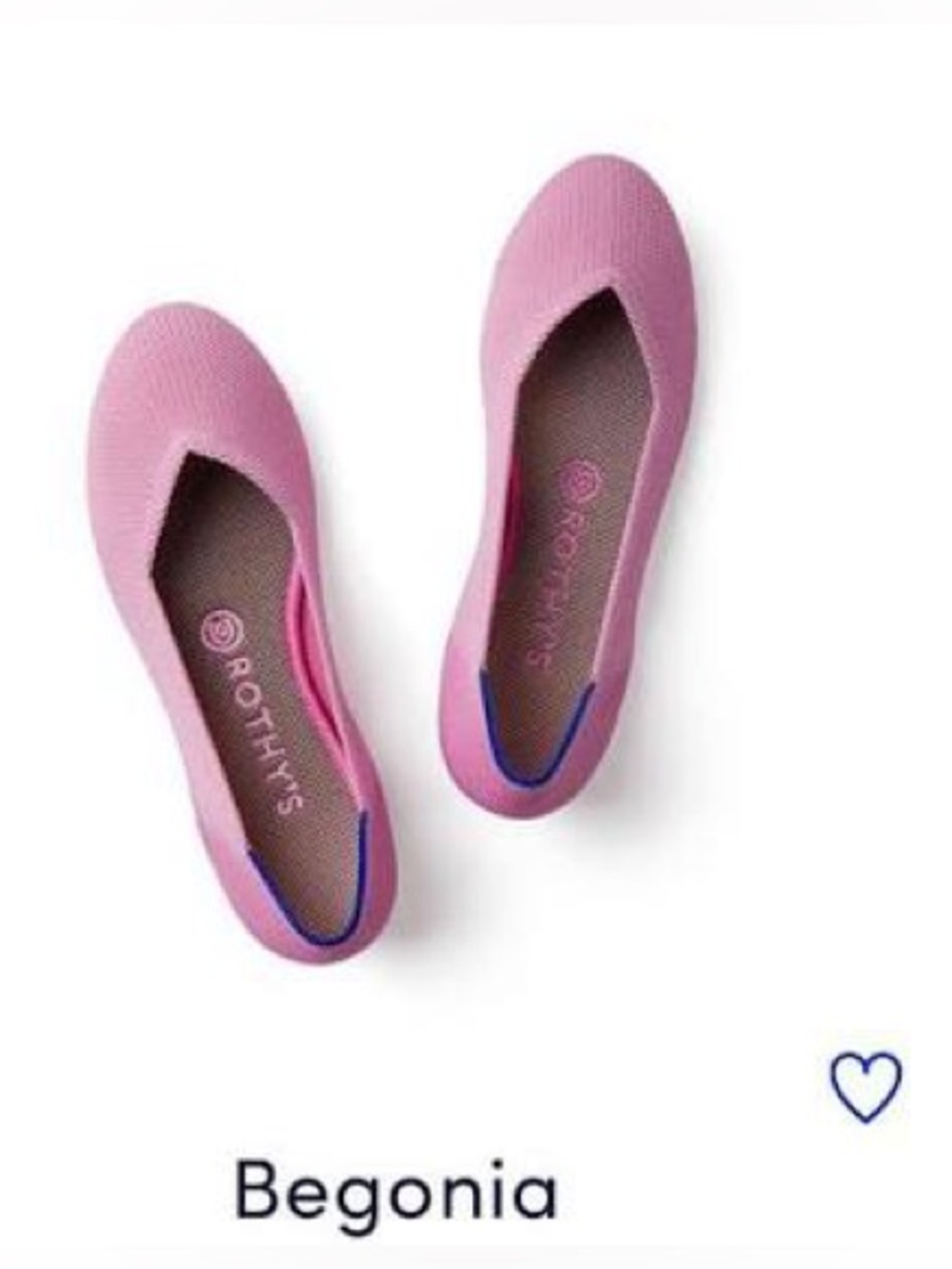 ROTHYS Begonia Pink Ballet Flats Comfortable Slip-On Shoes Read Sizing 6.5